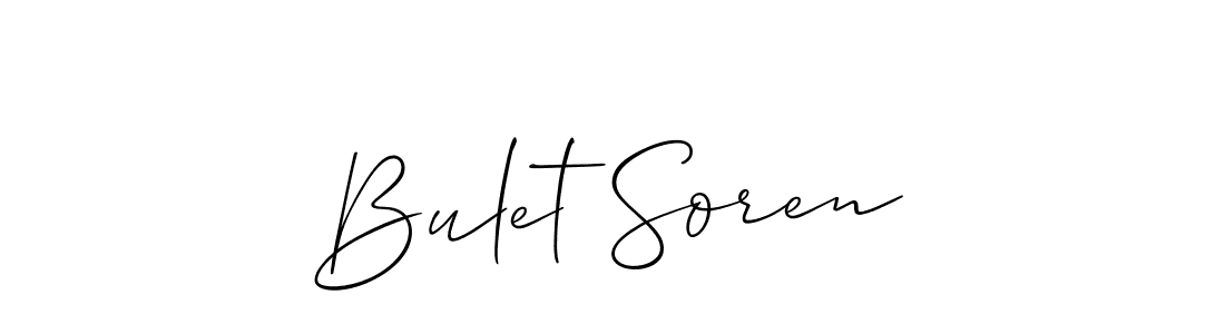 Use a signature maker to create a handwritten signature online. With this signature software, you can design (Allison_Script) your own signature for name Bulet Soren. Bulet Soren signature style 2 images and pictures png