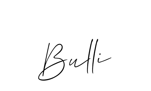 Use a signature maker to create a handwritten signature online. With this signature software, you can design (Allison_Script) your own signature for name Bulli. Bulli signature style 2 images and pictures png