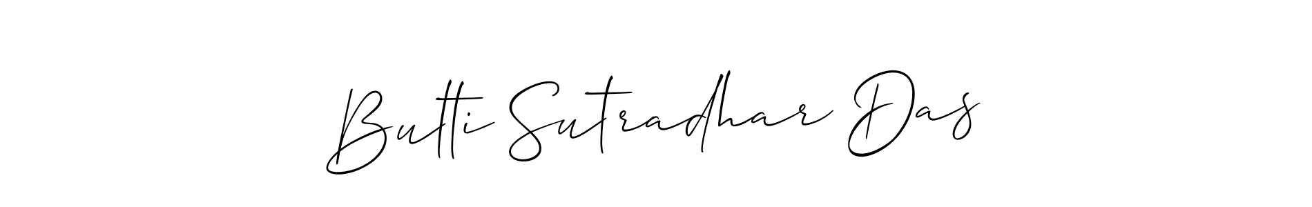 Also we have Bulti Sutradhar Das name is the best signature style. Create professional handwritten signature collection using Allison_Script autograph style. Bulti Sutradhar Das signature style 2 images and pictures png