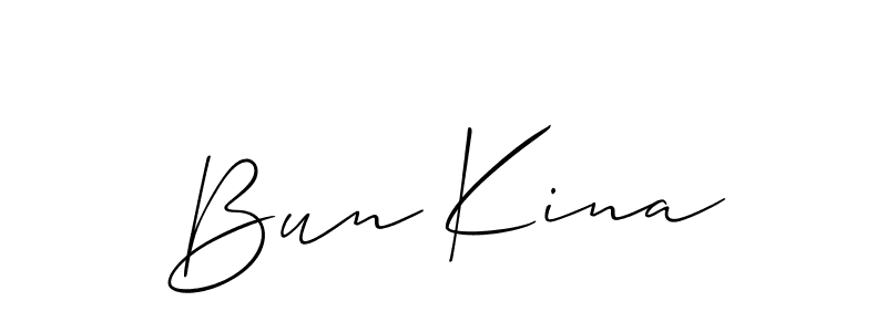 Also You can easily find your signature by using the search form. We will create Bun Kina name handwritten signature images for you free of cost using Allison_Script sign style. Bun Kina signature style 2 images and pictures png