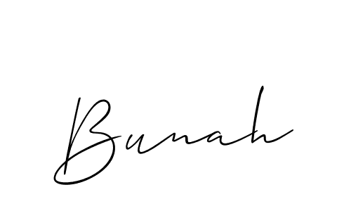 Make a beautiful signature design for name Bunah. With this signature (Allison_Script) style, you can create a handwritten signature for free. Bunah signature style 2 images and pictures png