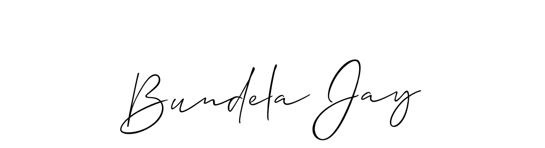 Allison_Script is a professional signature style that is perfect for those who want to add a touch of class to their signature. It is also a great choice for those who want to make their signature more unique. Get Bundela Jay name to fancy signature for free. Bundela Jay signature style 2 images and pictures png