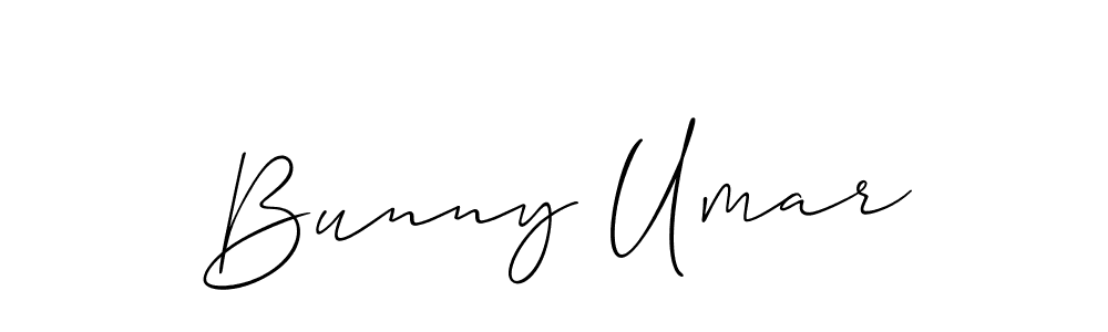 How to make Bunny Umar name signature. Use Allison_Script style for creating short signs online. This is the latest handwritten sign. Bunny Umar signature style 2 images and pictures png