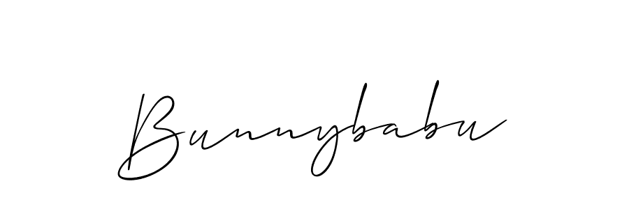 Make a beautiful signature design for name Bunnybabu. With this signature (Allison_Script) style, you can create a handwritten signature for free. Bunnybabu signature style 2 images and pictures png