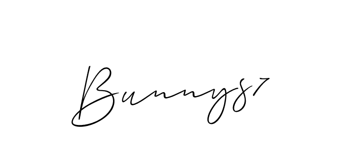 Also You can easily find your signature by using the search form. We will create Bunnys7 name handwritten signature images for you free of cost using Allison_Script sign style. Bunnys7 signature style 2 images and pictures png