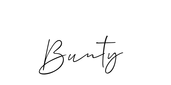Create a beautiful signature design for name Bunty . With this signature (Allison_Script) fonts, you can make a handwritten signature for free. Bunty  signature style 2 images and pictures png