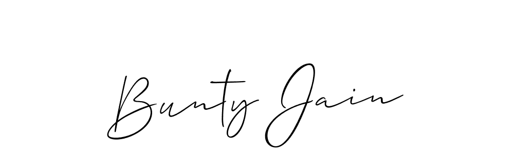 Make a beautiful signature design for name Bunty Jain. With this signature (Allison_Script) style, you can create a handwritten signature for free. Bunty Jain signature style 2 images and pictures png