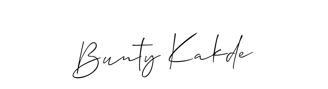 if you are searching for the best signature style for your name Bunty Kakde. so please give up your signature search. here we have designed multiple signature styles  using Allison_Script. Bunty Kakde signature style 2 images and pictures png