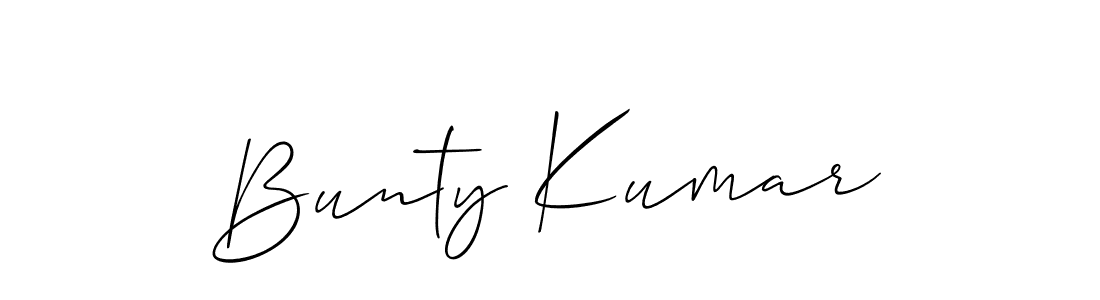 Use a signature maker to create a handwritten signature online. With this signature software, you can design (Allison_Script) your own signature for name Bunty Kumar. Bunty Kumar signature style 2 images and pictures png