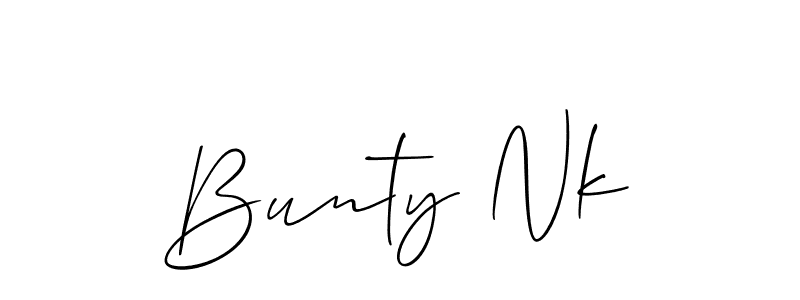 How to make Bunty Nk signature? Allison_Script is a professional autograph style. Create handwritten signature for Bunty Nk name. Bunty Nk signature style 2 images and pictures png