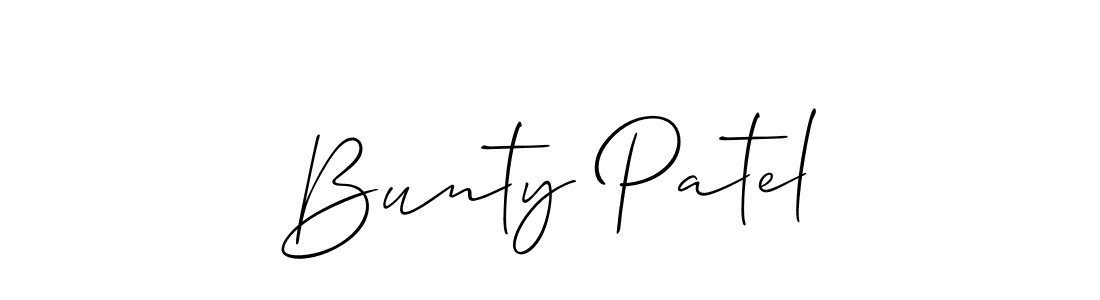 How to make Bunty Patel name signature. Use Allison_Script style for creating short signs online. This is the latest handwritten sign. Bunty Patel signature style 2 images and pictures png