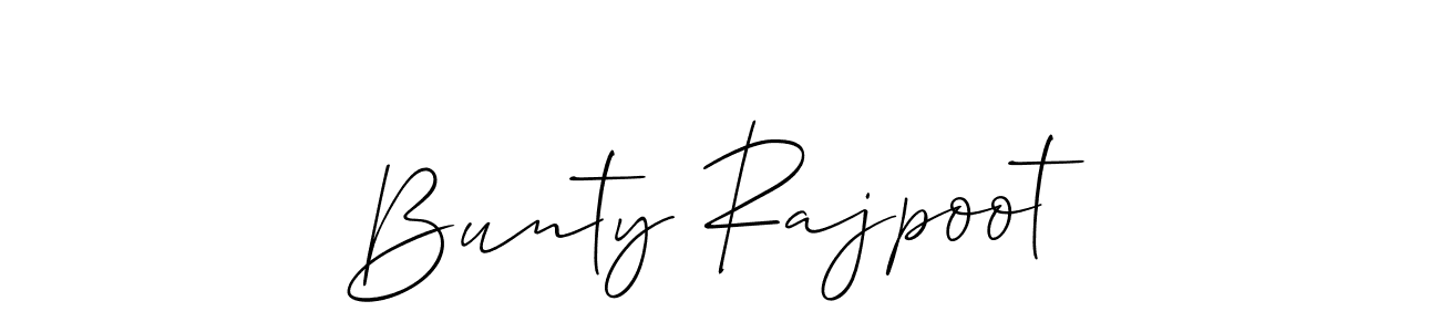 Make a beautiful signature design for name Bunty Rajpoot. With this signature (Allison_Script) style, you can create a handwritten signature for free. Bunty Rajpoot signature style 2 images and pictures png