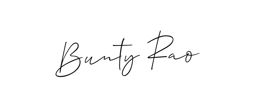 How to make Bunty Rao name signature. Use Allison_Script style for creating short signs online. This is the latest handwritten sign. Bunty Rao signature style 2 images and pictures png