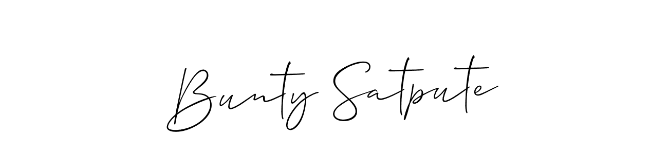 Create a beautiful signature design for name Bunty Satpute. With this signature (Allison_Script) fonts, you can make a handwritten signature for free. Bunty Satpute signature style 2 images and pictures png