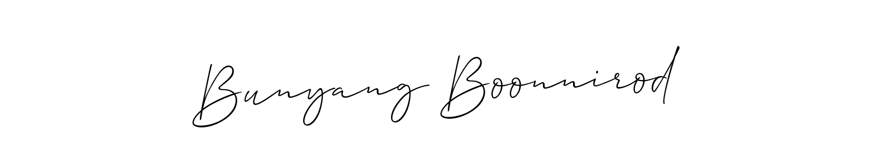 Create a beautiful signature design for name Bunyang Boonnirod. With this signature (Allison_Script) fonts, you can make a handwritten signature for free. Bunyang Boonnirod signature style 2 images and pictures png