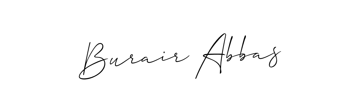 Create a beautiful signature design for name Burair Abbas. With this signature (Allison_Script) fonts, you can make a handwritten signature for free. Burair Abbas signature style 2 images and pictures png