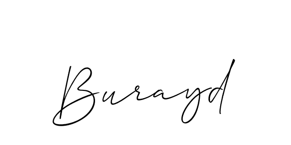 if you are searching for the best signature style for your name Burayd. so please give up your signature search. here we have designed multiple signature styles  using Allison_Script. Burayd signature style 2 images and pictures png