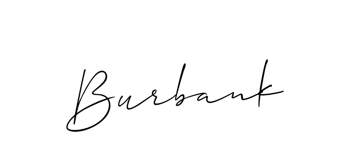 Create a beautiful signature design for name Burbank. With this signature (Allison_Script) fonts, you can make a handwritten signature for free. Burbank signature style 2 images and pictures png