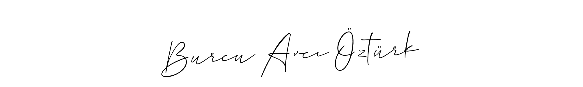 Allison_Script is a professional signature style that is perfect for those who want to add a touch of class to their signature. It is also a great choice for those who want to make their signature more unique. Get Burcu Avcı Öztürk name to fancy signature for free. Burcu Avcı Öztürk signature style 2 images and pictures png