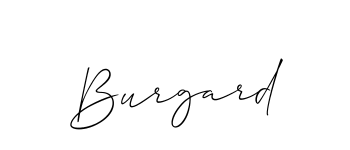 Design your own signature with our free online signature maker. With this signature software, you can create a handwritten (Allison_Script) signature for name Burgard. Burgard signature style 2 images and pictures png