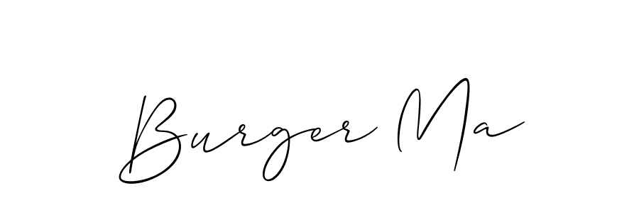 Use a signature maker to create a handwritten signature online. With this signature software, you can design (Allison_Script) your own signature for name Burger Ma. Burger Ma signature style 2 images and pictures png