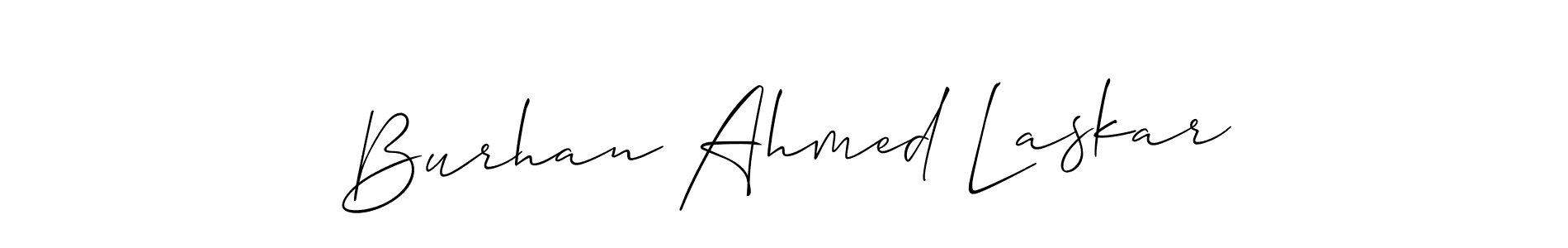 Make a beautiful signature design for name Burhan Ahmed Laskar. With this signature (Allison_Script) style, you can create a handwritten signature for free. Burhan Ahmed Laskar signature style 2 images and pictures png
