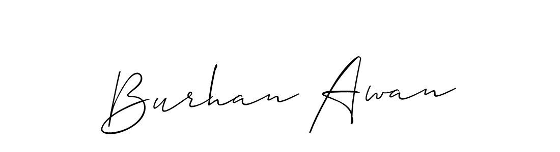 Also You can easily find your signature by using the search form. We will create Burhan Awan name handwritten signature images for you free of cost using Allison_Script sign style. Burhan Awan signature style 2 images and pictures png