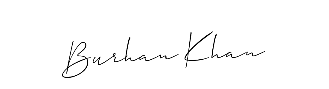 Use a signature maker to create a handwritten signature online. With this signature software, you can design (Allison_Script) your own signature for name Burhan Khan. Burhan Khan signature style 2 images and pictures png