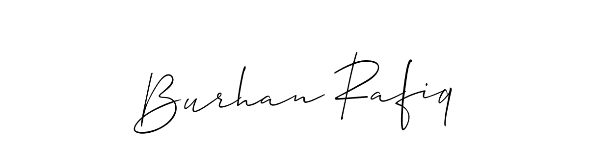 Design your own signature with our free online signature maker. With this signature software, you can create a handwritten (Allison_Script) signature for name Burhan Rafiq. Burhan Rafiq signature style 2 images and pictures png