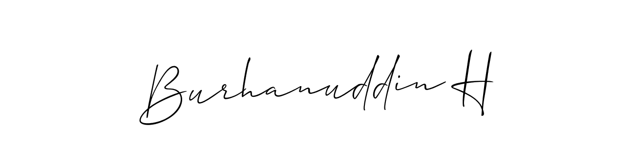 This is the best signature style for the Burhanuddin H name. Also you like these signature font (Allison_Script). Mix name signature. Burhanuddin H signature style 2 images and pictures png