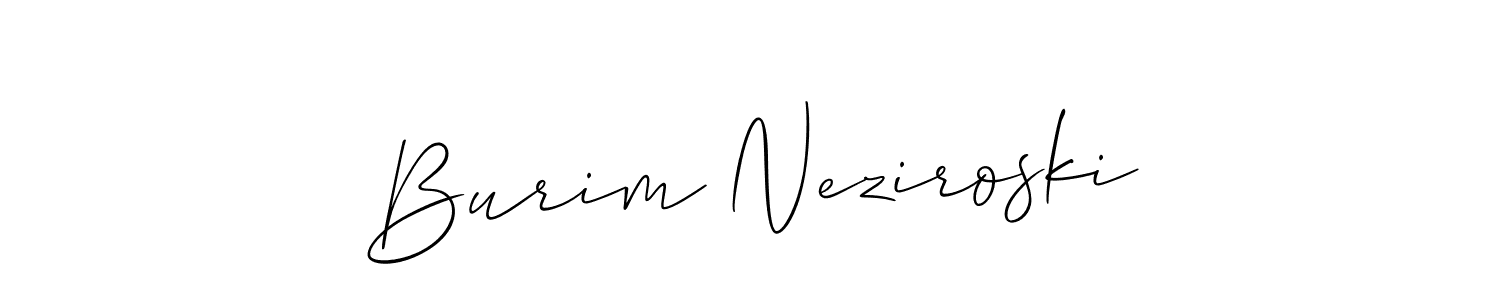 How to make Burim Neziroski signature? Allison_Script is a professional autograph style. Create handwritten signature for Burim Neziroski name. Burim Neziroski signature style 2 images and pictures png