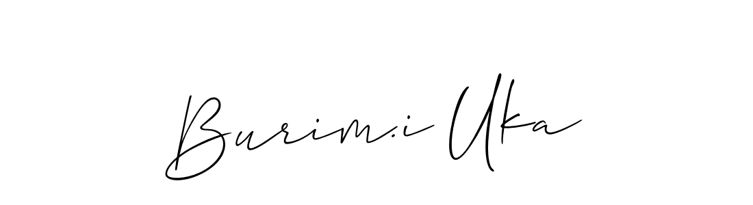 Design your own signature with our free online signature maker. With this signature software, you can create a handwritten (Allison_Script) signature for name Burim.i Uka. Burim.i Uka signature style 2 images and pictures png