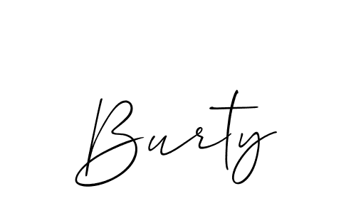 Make a beautiful signature design for name Burty. With this signature (Allison_Script) style, you can create a handwritten signature for free. Burty signature style 2 images and pictures png