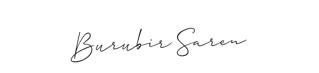 Create a beautiful signature design for name Burubir Saren. With this signature (Allison_Script) fonts, you can make a handwritten signature for free. Burubir Saren signature style 2 images and pictures png