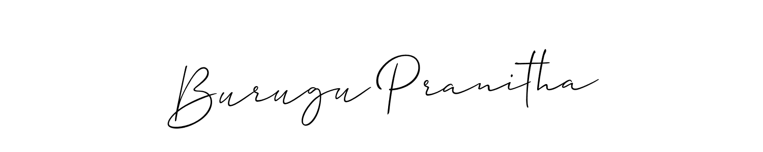 Also we have Burugu Pranitha name is the best signature style. Create professional handwritten signature collection using Allison_Script autograph style. Burugu Pranitha signature style 2 images and pictures png