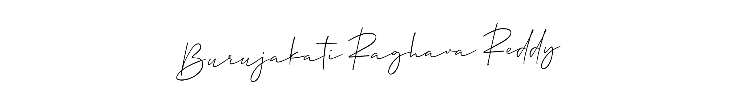 Allison_Script is a professional signature style that is perfect for those who want to add a touch of class to their signature. It is also a great choice for those who want to make their signature more unique. Get Burujakati Raghava Reddy name to fancy signature for free. Burujakati Raghava Reddy signature style 2 images and pictures png