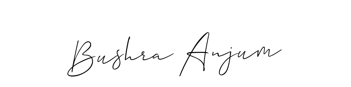 How to make Bushra Anjum signature? Allison_Script is a professional autograph style. Create handwritten signature for Bushra Anjum name. Bushra Anjum signature style 2 images and pictures png