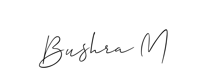 Similarly Allison_Script is the best handwritten signature design. Signature creator online .You can use it as an online autograph creator for name Bushra M. Bushra M signature style 2 images and pictures png