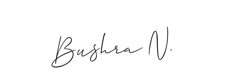 Design your own signature with our free online signature maker. With this signature software, you can create a handwritten (Allison_Script) signature for name Bushra N.. Bushra N. signature style 2 images and pictures png