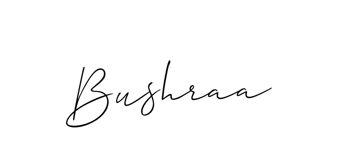 Make a beautiful signature design for name Bushraa. With this signature (Allison_Script) style, you can create a handwritten signature for free. Bushraa signature style 2 images and pictures png