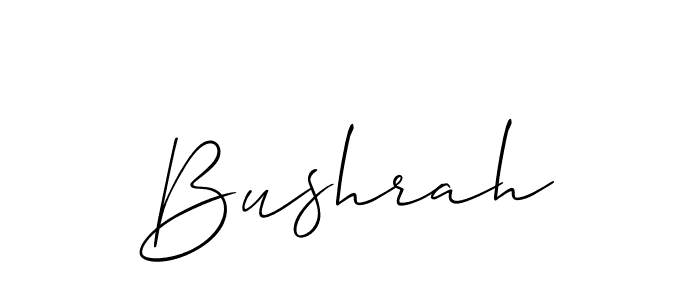 Allison_Script is a professional signature style that is perfect for those who want to add a touch of class to their signature. It is also a great choice for those who want to make their signature more unique. Get Bushrah name to fancy signature for free. Bushrah signature style 2 images and pictures png