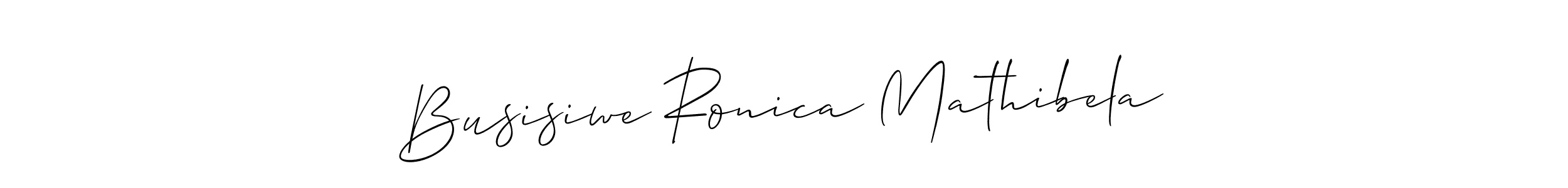 Design your own signature with our free online signature maker. With this signature software, you can create a handwritten (Allison_Script) signature for name Busisiwe Ronica Mathibela. Busisiwe Ronica Mathibela signature style 2 images and pictures png