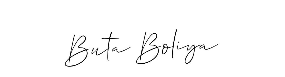 You should practise on your own different ways (Allison_Script) to write your name (Buta Boliya) in signature. don't let someone else do it for you. Buta Boliya signature style 2 images and pictures png