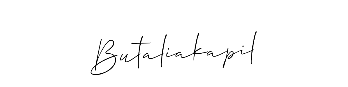 You should practise on your own different ways (Allison_Script) to write your name (Butaliakapil) in signature. don't let someone else do it for you. Butaliakapil signature style 2 images and pictures png