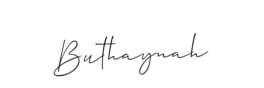 How to make Buthaynah signature? Allison_Script is a professional autograph style. Create handwritten signature for Buthaynah name. Buthaynah signature style 2 images and pictures png