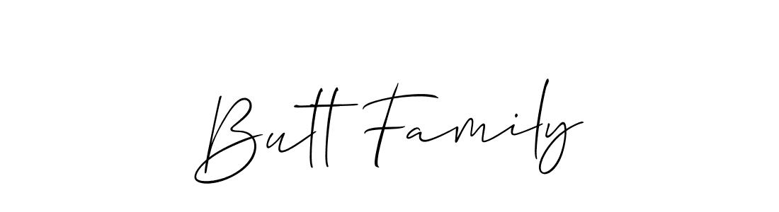 How to make Butt Family name signature. Use Allison_Script style for creating short signs online. This is the latest handwritten sign. Butt Family signature style 2 images and pictures png