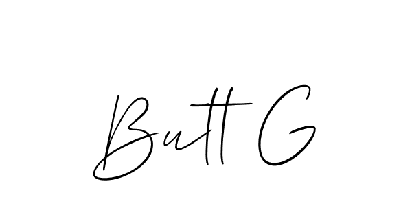 Create a beautiful signature design for name Butt G. With this signature (Allison_Script) fonts, you can make a handwritten signature for free. Butt G signature style 2 images and pictures png