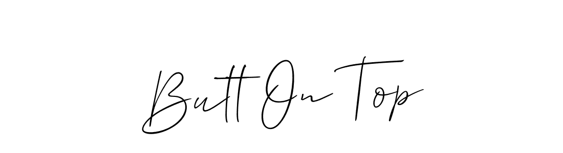 Allison_Script is a professional signature style that is perfect for those who want to add a touch of class to their signature. It is also a great choice for those who want to make their signature more unique. Get Butt On Top name to fancy signature for free. Butt On Top signature style 2 images and pictures png