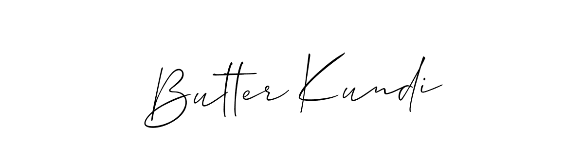 How to make Butter Kundi signature? Allison_Script is a professional autograph style. Create handwritten signature for Butter Kundi name. Butter Kundi signature style 2 images and pictures png