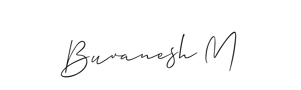 The best way (Allison_Script) to make a short signature is to pick only two or three words in your name. The name Buvanesh M include a total of six letters. For converting this name. Buvanesh M signature style 2 images and pictures png